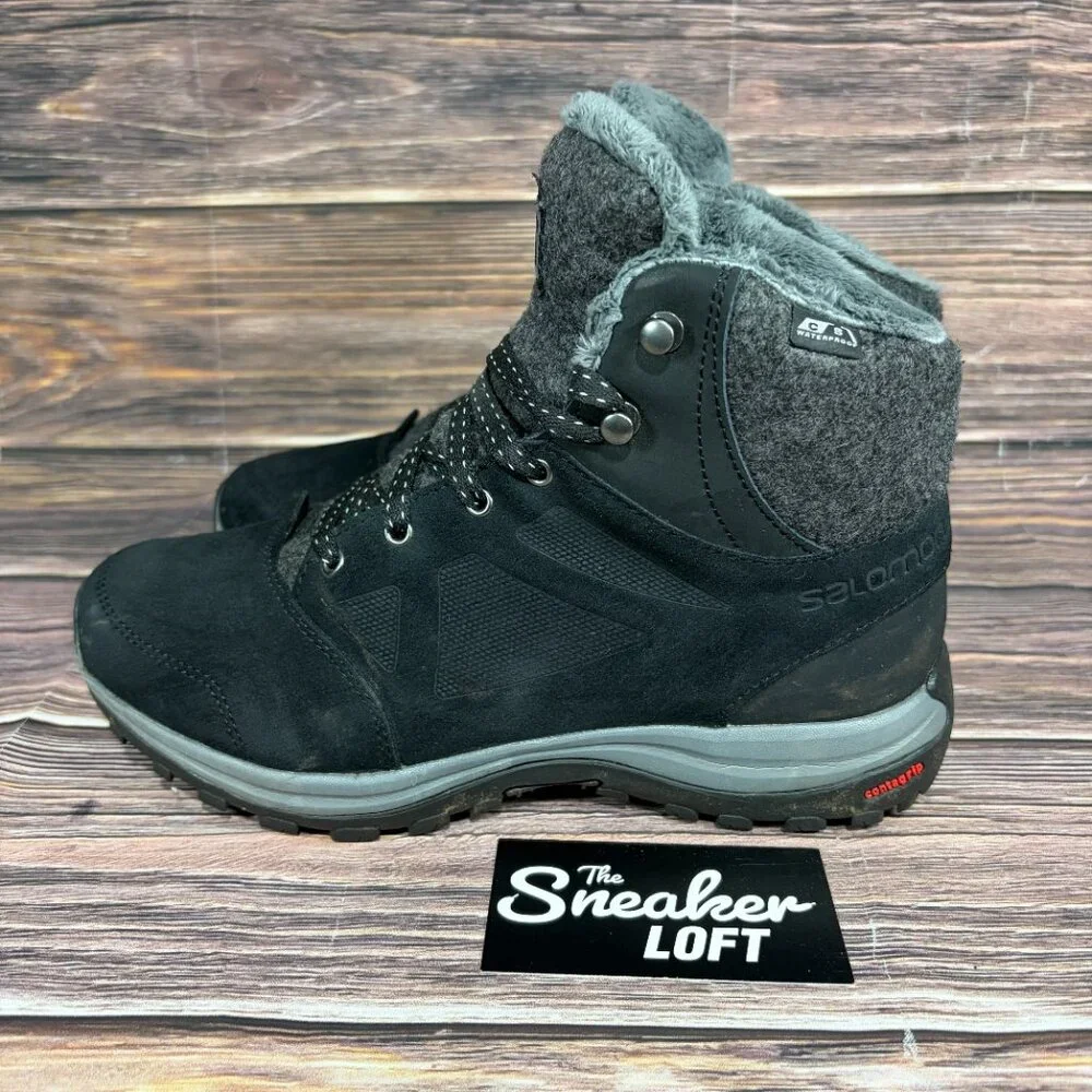 Salomon Ellipse Freeze CS Waterproof Women's Winter Boots Black‎ Suede Size 7